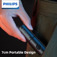 Philips New 7cm LED Rechargeable Mini Portable Flashlight 7 Lighting Modes For Hiking And Travel Self Defense Rechargeable  Flashlights