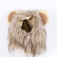 Pet Hat Cat Costume Cosplay Lion Mane Wig Cap with Ears Kitten Adjustable Dress Up Hat Halloween Pet Supplies Autumn Winter