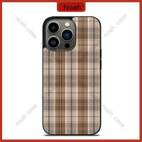 Brown Plaid Pattern Phone Case for iPhone 14 Pro Max / iPhone 13 Pro Max / iPhone 12 Pro Max / Samsung Galaxy Note 20 / S23 Ultra Anti-fall Protective Case Cover 947