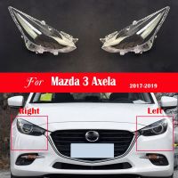 กรอบไฟหน้ารถยนต์สำหรับ Mazda 3 Axela 2017 2018 2019 Lampu Depan Mobil เลนส์ที่เปลี่ยนฝาครอบฝาปิดอัตโนมัติฝาครอบบังแดดไฟส่องสว่าง