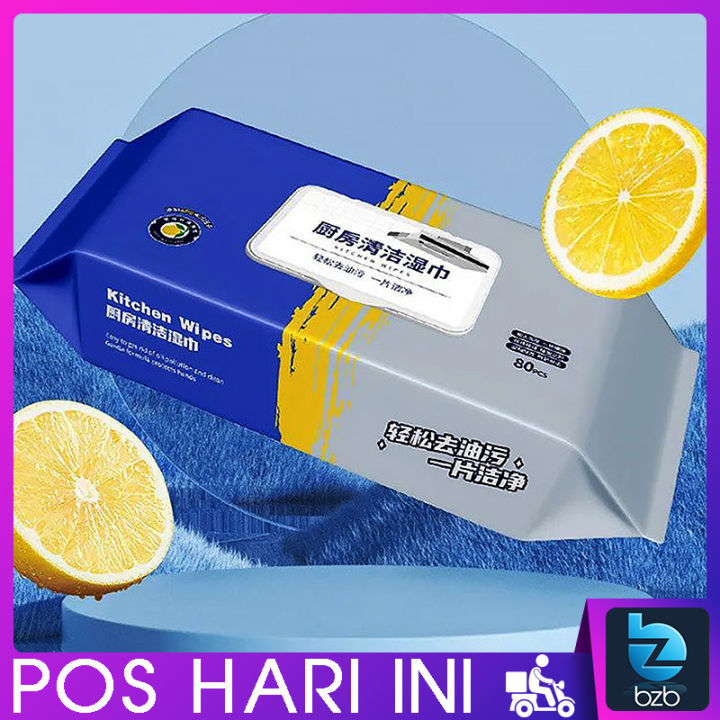 80pcs Kitchen Cleaning Wipes Strong Decontamination Kitchen Wipes Degreasing