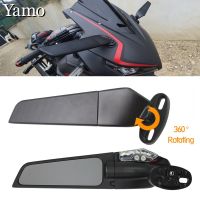 ◇☃❈ Modified Motorcycle Mirrors with LED light Adjustable Rotating Side Rear View Mirror For Kawasaki ZX6R ZX636 ZX7R ZX9R ZX10R Winglet Mirror