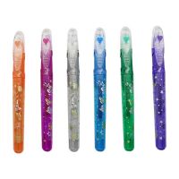 ปากกาหมึกเจลรอยสักเรืองแสง6สีชิ้น/เซ็ตสำหรับเด็กแปรงสีของเล่นกราฟฟิตีเครื่องเขียนของขวัญวันเกิดแปลกใหม่