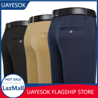 UAYESOK-?Hot Sale? Mens Straight Formal Pants Slack Lelaki Office Stretchable Flexible Loose Pant Casual Long Seluar Business CEO Father Trousers