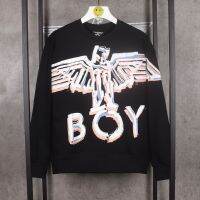 เสื้อสเวตเตอร์ผู้ชาย Boy London 2023อังกฤษแท้ใหม่แจ็คเก็ตพิมพ์ลายแขนยาวปีกนกอินทรีสีบรอนซ์ของผู้หญิงคอกลมตามกระแสหลวมขนาดใหญ่