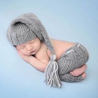 2 Psc Knitted Handmade Sweater Newborn Baby Boys Girls Cute Crochet Knit Costume Prop Outfits Photo Photography  by Hs2023