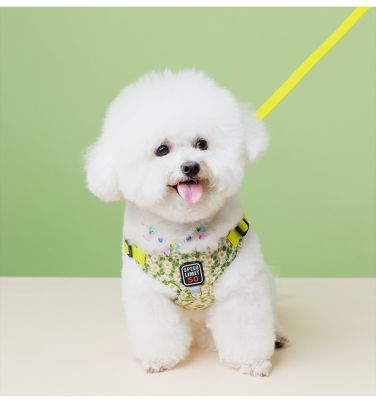 Dog Harness Clothes Floral Vest Chest Cat Collars Rope Small Dogs Reflective Breathable Adjustable Outdoor Walking Pet Supplies
