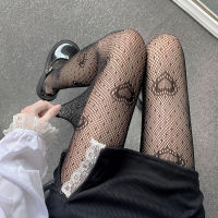 Gothic Tights Pantyhose ญี่ปุ่นสีดำ Retro Rose ดอกไม้ Vine Fishnet Lace กางเกง Little Love Bottoming G ถุงน่องผู้หญิง