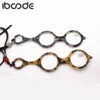 iboode Foldable Hanging Neck Reading Glasses Women Men Round Pendant Necklace Presbyopic Hyperopia Eyeglasses 1.0 To 3.5 2021