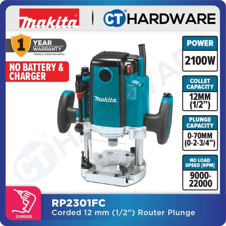 MAKITA RP2301FC CORDED ROUTER 12MM (1/2" ) 2100W 900022000RPM