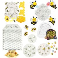 3D Bumble Bee Silicone Mold Honeycomb Bees Fondant Mold Flower Cake Decorating Tools DIY Cupcake Topper Candy Chocolate Moulds