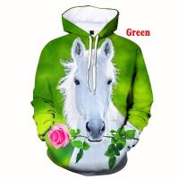 Cool Horse Hoodies For Men Women Autumn Fashion Clothes 3D Print Oversized Hooded Sweatshirts Children Casual Long Sleeve Hoodie