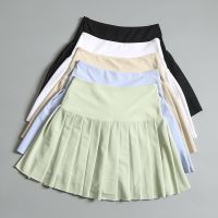 ❁♕■ Sports short skirt womens quick-drying fake two-piece hakama anti-light running fitness half-length tennis badminton skirt thin section summer