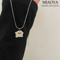 MIAOYA Fashion Jewelry Shop รูปร่างเมฆ จี้หน้ายิ้มสำหรับผู้หญิง สร้อยคอสไตล์พังก์สำหรับคู่รัก ของขวัญวันเกิดที่สวยงาม