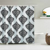 European Retro Geometric Pattern 3d Bathroom Curtains Shower Curtain With Hooks Home Decoration Washable Fabric Bath Screen