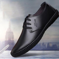 Mens Korean Fashion Casual Leather Shoes รองเท้าหนังสุภาพบุรุษรองเท้าทางการสวมใส่สบาย รองเท้ากันน้ำ HA006