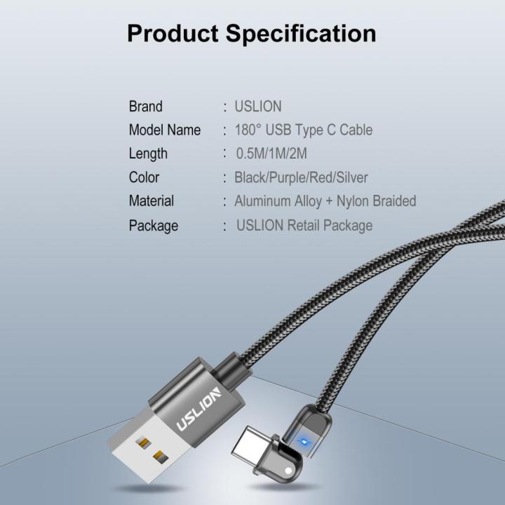 180-องศาสาย-usb-สายเคเบิลข้อมูลที่รวดเร็วการส่งข้อมูลสายชาร์จอย่างรวดเร็วสายชาร์จ