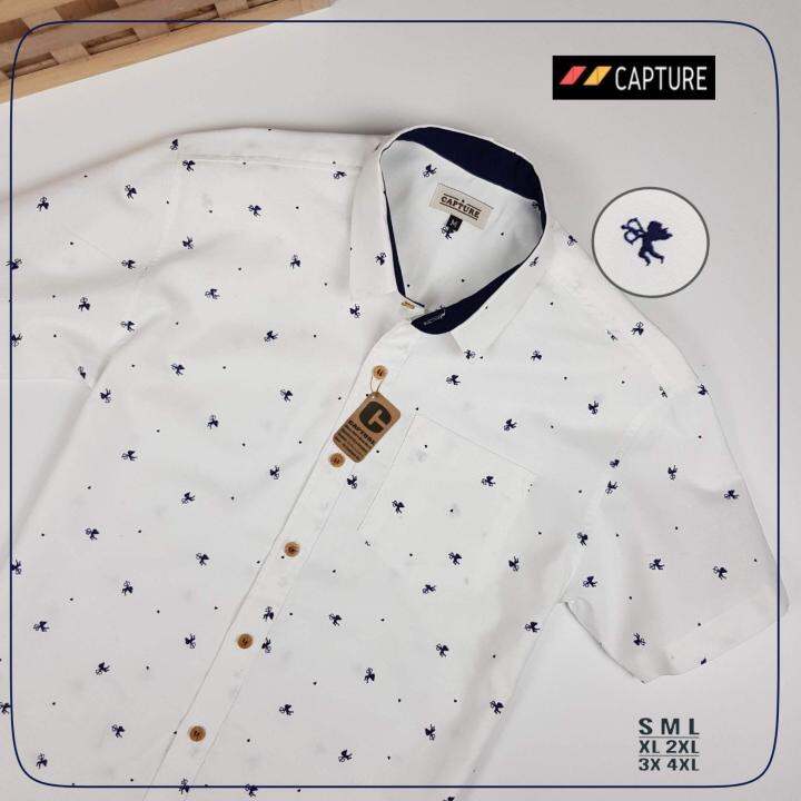 capture-shirt-เสื้อเชิ้ตผู้ชาย-คอปก-แขนสั้น-oxford-ลายคิวปิด-สีขาว-มีถึงอก-48-นิ้ว