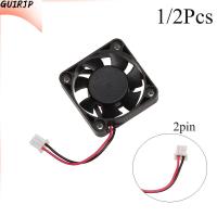 GUIRJP 1/2pcs สีดำ มินิ 7 ใบมีด แบบ 2 ขา 40mm x 10mm พัดลมคอมพิวเตอร์ขนาดเล็ก DC Brushless Fan 4010 12V คูลลิ่งคูลเลอร์