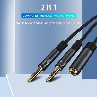 2 In 1 3.5mm Stereo Audio Headphone Jack Female To Male Headset Earphone Mic Y Splitter Cable Adapter Connector For Phone PC
