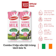 Combo 2 hộp Sữa tươi tách béo tiệt trùng không đường Avonmore UHT Skimmed