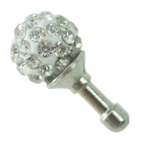 3.5mm Clear Crystal Ball Earphone Ear Cap Anti Dust Plug Cover for Iphone4/4s 3g