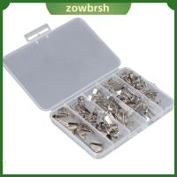 ZOWBRSH 136Pcs เหล็กไร้สนิม ที่แขวนภาพ มี5ขนาด เงินสีเงิน ตะขอแขวนภาพ มืออาชีพอย่างมืออาชีพ กรอบตะขอเกี่ยว กระจกกรอบภาพ