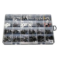 250Pcs Micro Switch Assorted Push Button Tact Switches Reset 25Types Mini Leaf Switch SMD DIP 2X4 3X6 4X4 6X6 DIY Kit