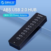 【LZ】❧  ORICO USB HUB 10 Port ABS USB2.0 HUB Com 12V Adaptador De Alimentação Divisor USB De Alta Velocidade Para PC Acessórios Para Computador 1M Cabo De Dados