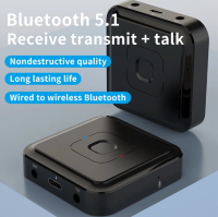 Bluetooth 5.1 Audio Receiver Transmitter with Mic 3.5MM AUX RCA Jack Stereo Wireless Adapter USB Dongle For Car Headphone