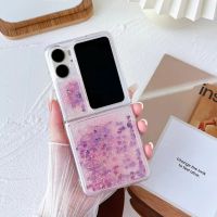 Djj ออปโป้ไฟนด์ N2ฝาพับ5G N2flip CPH243 Findn2flip กันกระแทกเคสใสเคสโทรศัพท์ทรายเหลวกากเพชรหัวใจ