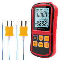 เครื่องวัดอุณหภูมิเครื่องมือวัดดิจิตอลใช้สำหรับของเหลวที่มี2ชิ้น Thermocouple Professional Temperature Tester Handheld