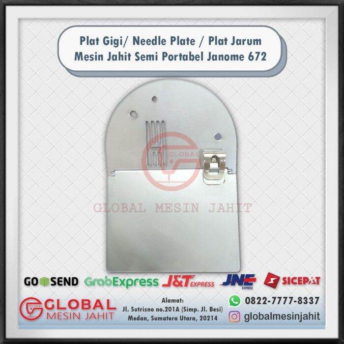 Dek Plat Gigi Needle Plate Mesin Jahit Semi Portabel Janome 672