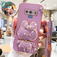 YiMia เคสโทรศัพท์แฟชั่นสำหรับ Samsung Galaxy Note 9 Note 8 Note 10 Plus Note 10 Plus Note 10 Lite Note 20 Note 20 Note 20ตัวชุบโลหะหรูหราเฉียบเคสโทรศัพท์ตัวยึดกระจกแต่งหน้ารูปกระต่ายน่ารัก