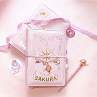 Sakura Loose-leaf Diary Notebook Kawaii Travel Handbook Spiral A6 Daily Planner Organizer Student Pink Notebook Stationery