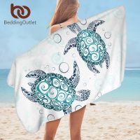 №◕☽ BeddingOutlet Turtle Bath Towels For Bathroom Tortoise Microfiber Beach Towel for Adults Cartoon Animal Blanket serviette plage