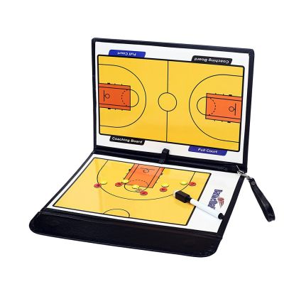 High quality magnetic leather basketball tactic board Tri fold coach teaching board with magnetic stylus