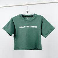 VOLT (สินค้าพร้อมส่ง) เสื้อครอป เสื้อยืด แขนสั้น ผู้หญิง สีเขียว ELECTRON 005 WOMEN CROPPED TOPS GREEN