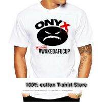 ONYX WAKEDAFUCUP Rap เสื้อยืดฮิปฮอปเพลงสีขาว2XL แขนลำลองขาสั้นคอกลมแฟชั่นพิมพ์ลาย100% ผ้าฝ้ายฤดูร้อนคอกลมใหม่ขายส่งราคาถูกเสื้อยืดตลก