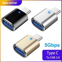 Type C To USB 3.0 Adapter LED OTG Type C Male To USB Female Connector For Samsung Xiaomi POCO Phone Tablet Adapters