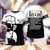 2023 Unisex Tshirt Gift For Chef Casual Cool O Neck Shirt Kitchen Chef T Shirt For Men Summer Designer Chef 3d Printed Tops Tee