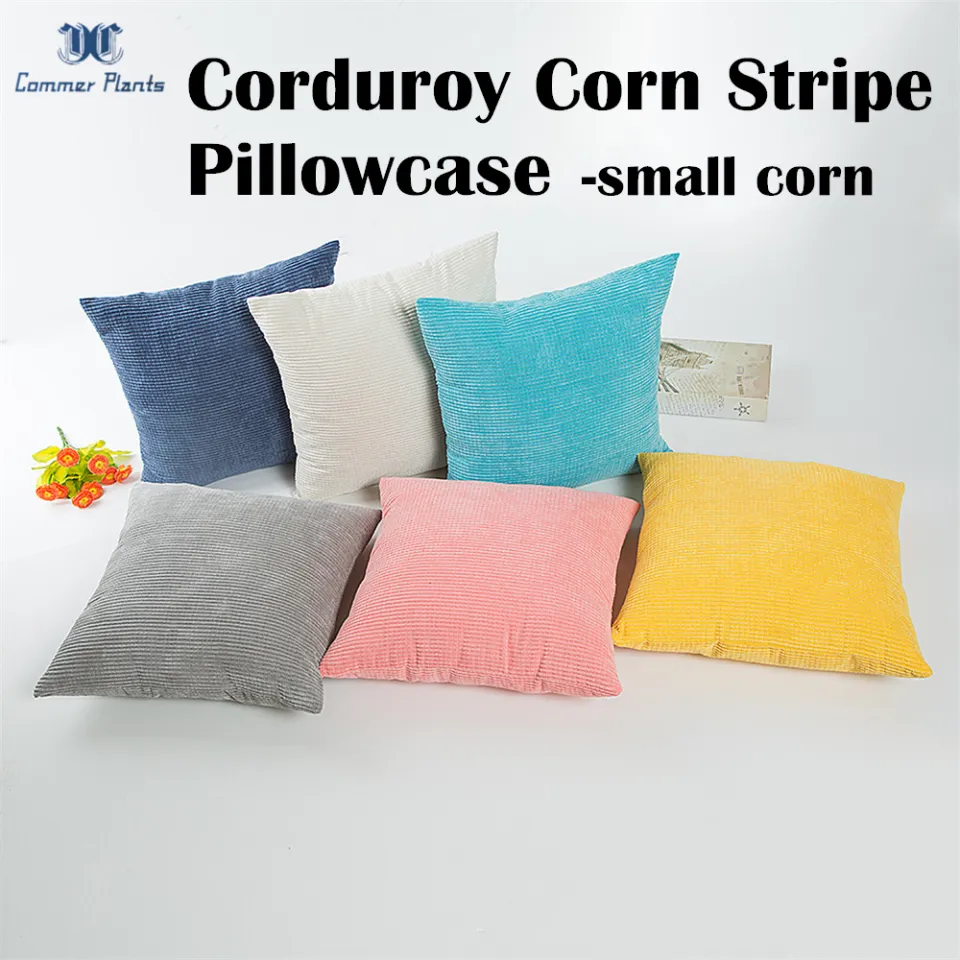 Solid Dyed Big Corn Stripe Velvet Pillowcase Cozy Corduroy