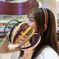 CHA DAR Hairbands ที่คาดผมฟันพลาสติกกันลื่นที่คาดผมเกาหลี รุ่นฟันปลา(เรียบ) ที่คาดผม สีพื้น แฟชั่นสไตล์เกาหลี ใช้คาดผม ยึดหยุ่นสูง แตกหักยาก