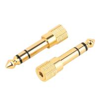 แจ็ค Gold Plated 6.35mm Male to 3.5mm Female Stereo Audio Adapter Caravan Crew หัวแปลงแจ็คหูฟัง เป็นไมค์โครโฟนใหญ่ Jack Converter