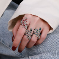 Niche design snake drop glue advanced feeling ins cool wind irregular index finger ring fashion cool female ring R4N6