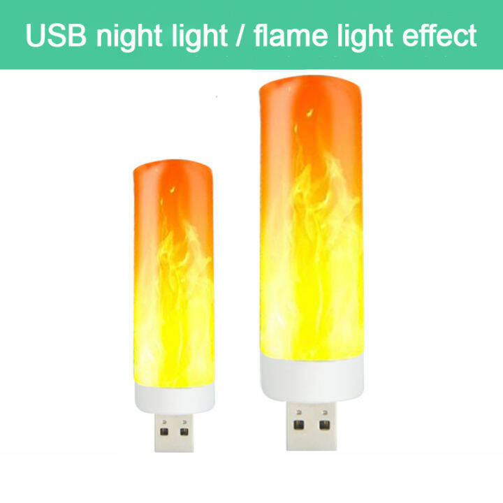 ใหม่2ชิ้น-usb-เปลวไฟผลไฟกลางคืน-led-จำลองเปลวไฟหลอดไฟโคมไฟตกแต่งภายในห้องไฟโคมไฟตกแต่ง