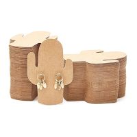 50pcs/lot Kraft Paper Earring Display Cards Blank Cactus Shape Cardboard Backing Holder for Ear Studs Earrings Jewelry Packaging