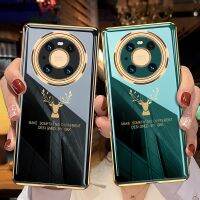 Nana Ko เคสโทรศัพท์ TPU แบบน่มลาย40Pro,เคสแฟชั่นเข้ารูปสำหรับ Huawei คู่กวางเอลก์สร้างสรรค์ป้องกันการตกแบบครบวงจร