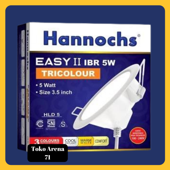 Lampu Downlight LED Hannochs EASY II IBS IBR Kotak Bulat Tricolour 5W 5 ...