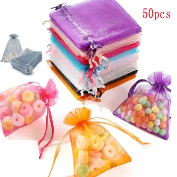 50pcs Transparent Plastic Lace & Butterfly Bowknot Printed Packaging Bags